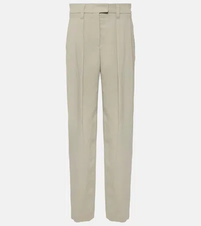 Brunello Cucinelli Twill Wide-leg Pants In Grey