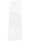 Brunello Cucinelli Twill Wrap Midi Dress In White