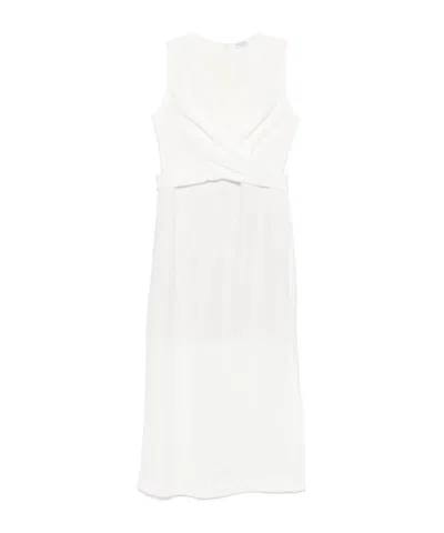 BRUNELLO CUCINELLI BRUNELLO CUCINELLI FLUID TWILL WRAP-EFFECT DRESS