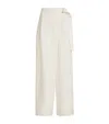 Brunello Cucinelli Women Ivory Fluid Twill Sartorial Wrap Trousers In White
