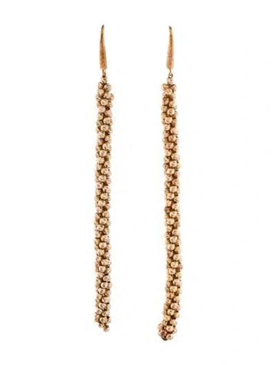 Pre-owned Brunello Cucinelli Twisted Bead Drop Earrings In Multi