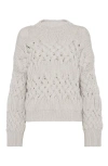 Brunello Cucinelli Twisted Cables Sweater In Pearl Grey