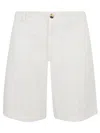Brunello Cucinelli White Cotton Gabardine Bermuda Shorts In White