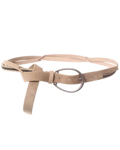 Brunello Cucinelli Twisted Punched Hole Leather Belt