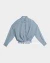 Brunello Cucinelli Twisted Sheer Cotton Button-down Shirt In Gray