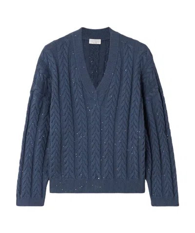 BRUNELLO CUCINELLI BRUNELLO CUCINELLI V-NECK KNITTED JUMPER
