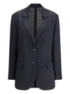 Brunello Cucinelli Women Virgin Wool Blazer In Blue