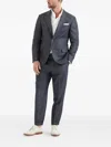 Brunello Cucinelli Two-button Linen Suit In Gray