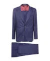 Brunello Cucinelli Tailored Two-button Suit With Contrasting Lining In Blue