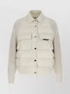 Brunello Cucinelli Two-material Down Jacket With Shiny Flap Detail