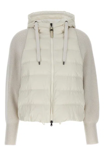 BRUNELLO CUCINELLI BRUNELLO CUCINELLI TWO-MATERIAL PUFFER JACKET