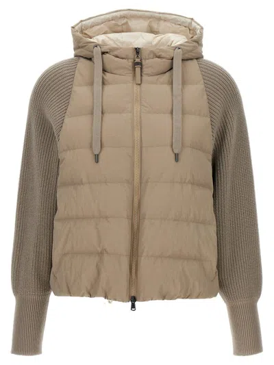BRUNELLO CUCINELLI BRUNELLO CUCINELLI TWO-MATERIAL PUFFER JACKET