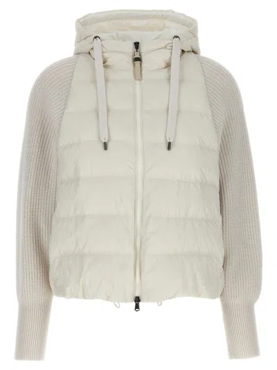 BRUNELLO CUCINELLI BRUNELLO CUCINELLI TWO-MATERIAL PUFFER JACKET