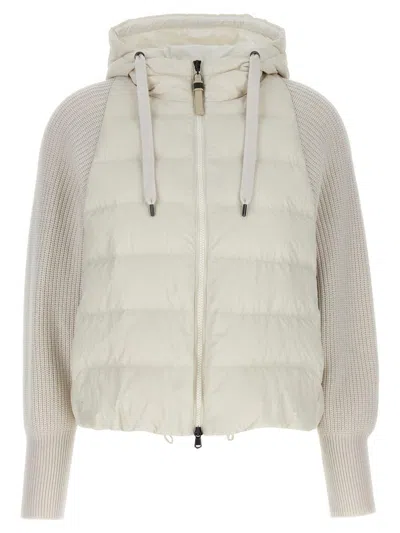 BRUNELLO CUCINELLI BRUNELLO CUCINELLI TWO-MATERIAL PUFFER JACKET