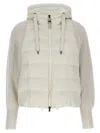 Brunello Cucinelli Two-material Puffer Jacket Casual Jackets And Parka White