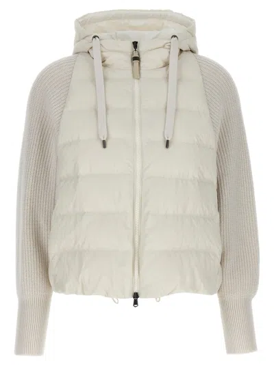 BRUNELLO CUCINELLI TWO-MATERIAL PUFFER JACKET