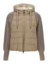 Brunello Cucinelli Two-material Puffer Jacket Casual Jackets And Parka Beige