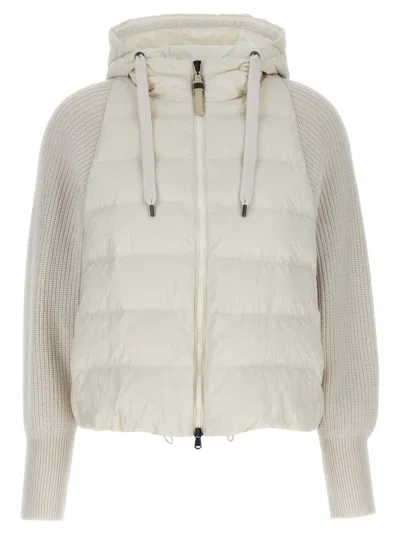 BRUNELLO CUCINELLI BRUNELLO CUCINELLI TWO-MATERIAL PUFFER JACKET
