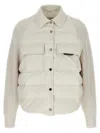 Brunello Cucinelli Two-material Down Jacket With Shiny Flap Detail