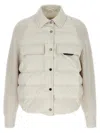 Brunello Cucinelli Two-material Down Jacket With Shiny Flap Detail