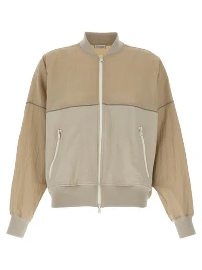 BRUNELLO CUCINELLI BRUNELLO CUCINELLI TWO-MATERIAL SWEATSHIRT