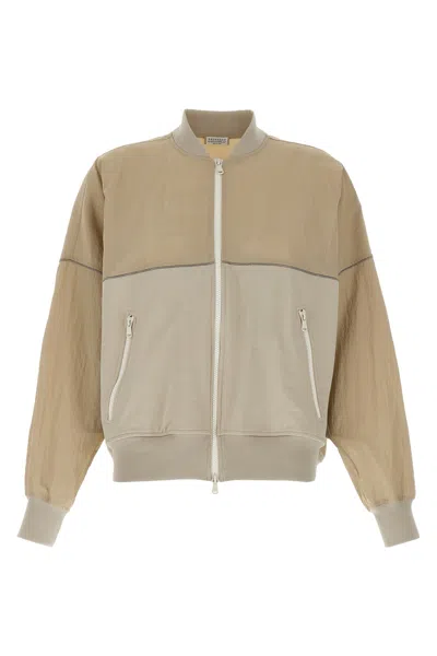BRUNELLO CUCINELLI BRUNELLO CUCINELLI TWO-MATERIAL SWEATSHIRT