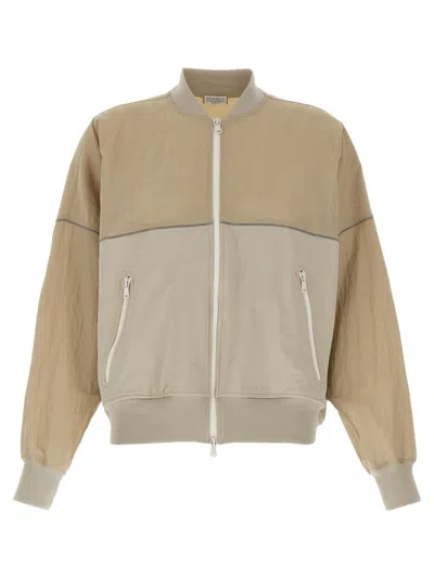 BRUNELLO CUCINELLI BRUNELLO CUCINELLI TWO-MATERIAL SWEATSHIRT
