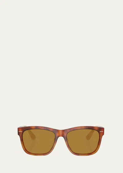 Brunello Cucinelli Two-tone Acetate Square Sunglasses In Brown
