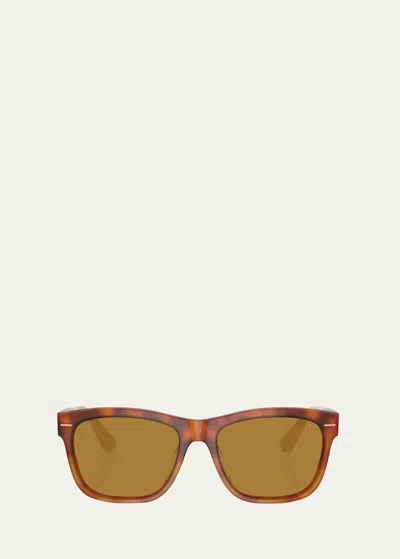 Brunello Cucinelli Two-tone Acetate Square Sunglasses In Havana