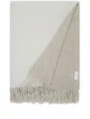 Brunello Cucinelli Two-tone Fringed Cashmere Blanket In Neutrals