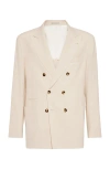Brunello Cucinelli Uconstructed Blazer In Light Pink