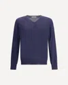 Brunello Cucinelli Men Ultrafine Virgin Wool Sweater In Blue