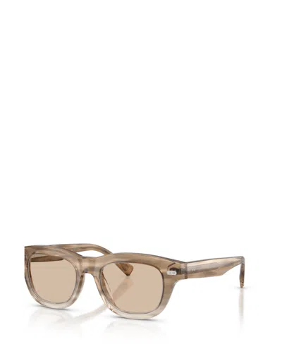 Brunello Cucinelli Unisex Square Eyeglasses, Bc3017 In Fango Striato