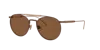 Brunello Cucinelli Womens Brown Bc2004st Sartorial Sunset Round-frame Yellow Gold-plated Titanium Sunglasses In Ebano