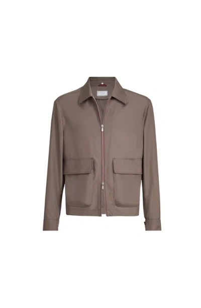 Brunello Cucinelli Unlined Outerwear Jacket In Brown