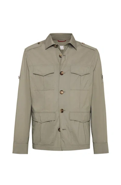 Brunello Cucinelli Unlined Safari Jacket In Green