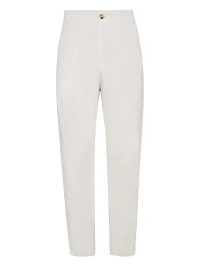 Brunello Cucinelli Utility-pocket Gabardine Trousers In Neutral