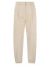 BRUNELLO CUCINELLI BRUNELLO CUCINELLI UTILITY TRACK TROUSERS IN DYED COUTURE DENIM WITH JEWELLERY