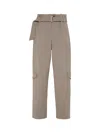 Brunello Cucinelli Virgin Wool-blend Cargo Trousers In Neutral