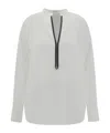 Brunello Cucinelli V-neck Blouse In White