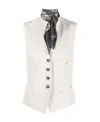 Brunello Cucinelli V-neck Button-up Waistcoat In White