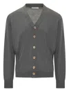 Brunello Cucinelli Virgin Wool Cardigan In Gray