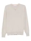 Brunello Cucinelli V-neck Cashmere Sweater In Nude