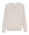 Brunello Cucinelli V-neck Cashmere Sweater In Neutral