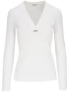 Brunello Cucinelli V-neck Cotton Knitted Top In White