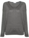 Brunello Cucinelli Women's V-neck Jumper Sweater In Grey