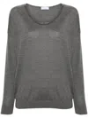 Brunello Cucinelli Women's V-neck Jumper Sweater In Grey