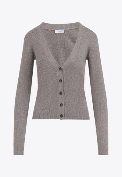 BRUNELLO CUCINELLI V-NECK KNIT CARDIGAN
