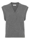 Brunello Cucinelli Cashmere Knit Vest In Gray