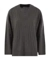 Brunello Cucinelli Luxury Cashmere V-neck Sweater With Luminous Neck Detail In Black